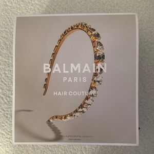 NWT Balmain Gold-Plated Crystal Hairband